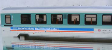 Preview: BR 628 Gehäuse türkis/weisse Ausführung - Werbung "Volksbank"