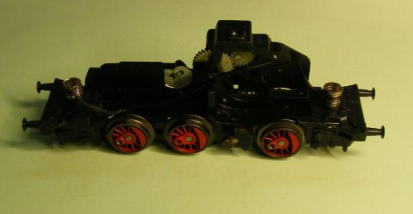 Fahrgestell mit Getriebe BR 260  - Ausführung mit dunkel brünierten Rädern -